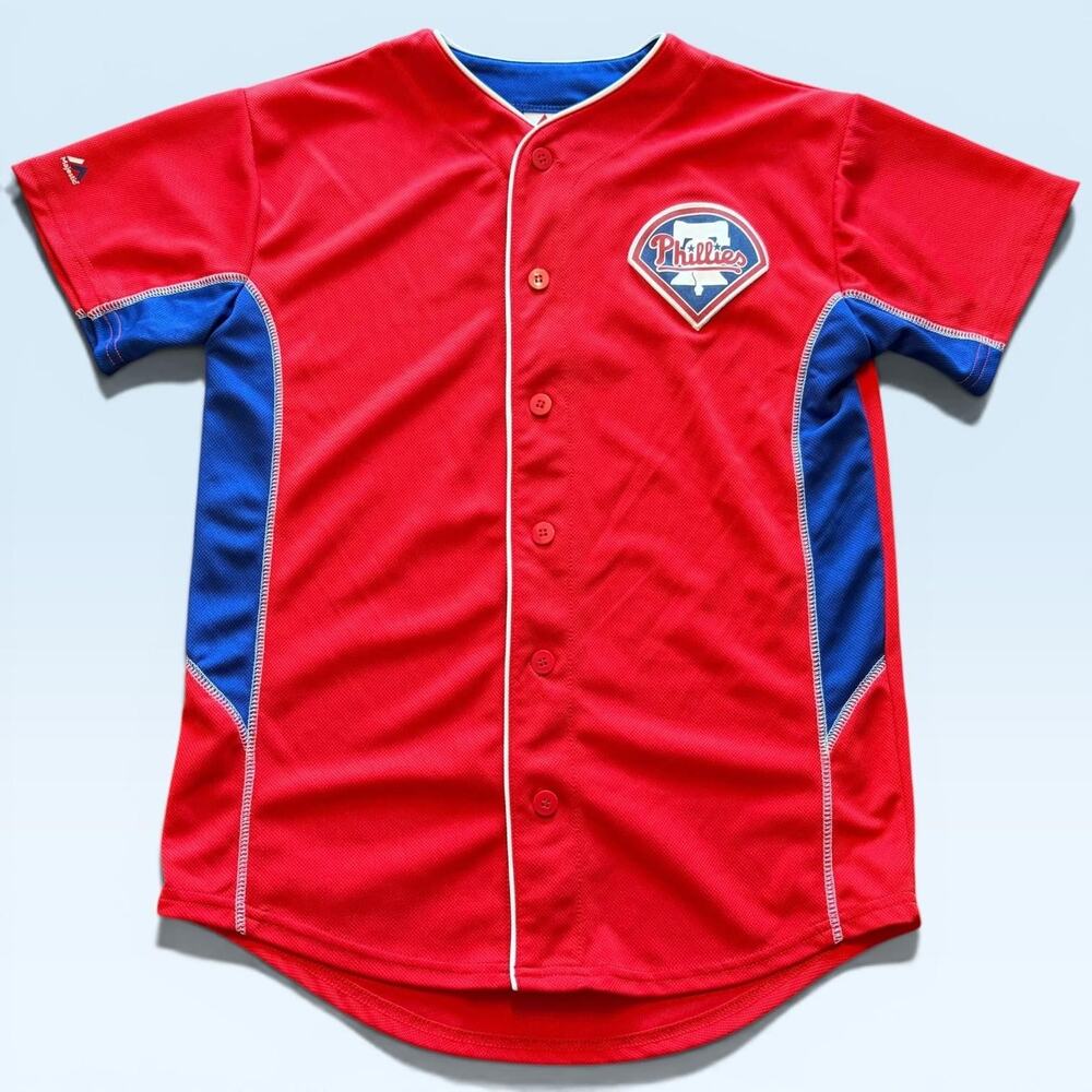 Philadelphia Phillies Jersey Youth Large Red MLB Baseball Ryan Howard 6 Majestic